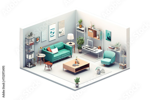 Isometric flat interior of hospital room, pharmacy, doctor's office, waiting room, reception, mri, operating. Doctors treating the patient. isolated on a Transparent background. Generative AI
