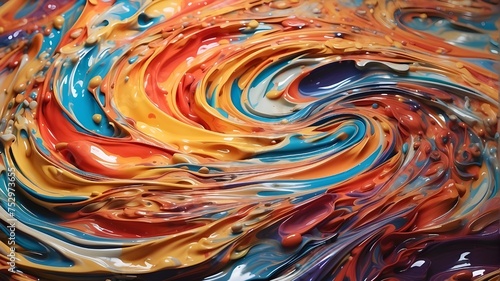 Whirlwind of liquid colors frozen in time, capturing the essence of an abstract whirlpool