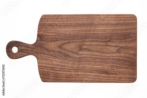 Cutting board isolated on white. Handmade black walnut wood cutting board. wooden cutting board. wooden chopping board isolated. 