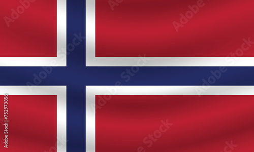 Flat Illustration of Norway flag. Norway national flag design. Norway Wave flag.
