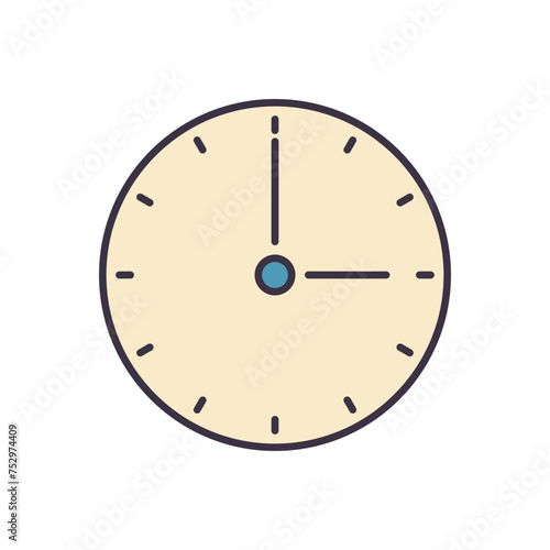 Clock related vector icon. Isolated on white background. Vector illustration
