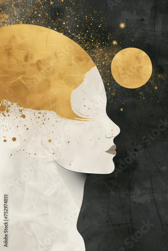 Sophisticated White and Gold Minimalist Illustration for Philosophy Book Cover