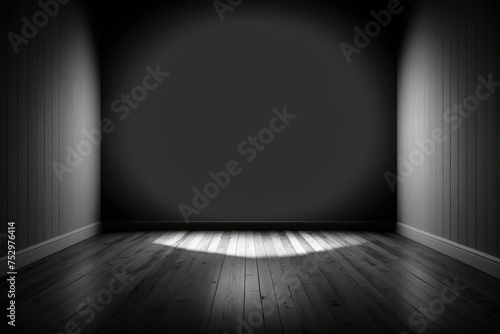 Empty Room with Spotlight on Wooden Floor © evening_tao