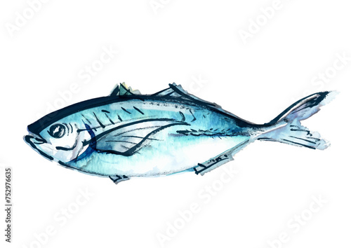 魚（鯵）の和風手書きイラスト