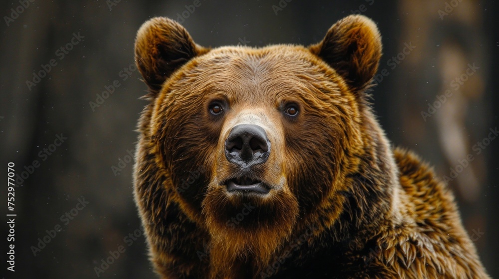 Large brown bear at fall forest