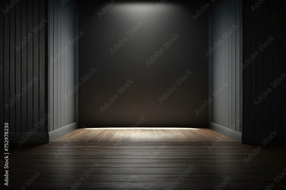 Spotlight on Empty Room with Dark Walls Spotlight on Empty Room with Dark Walls