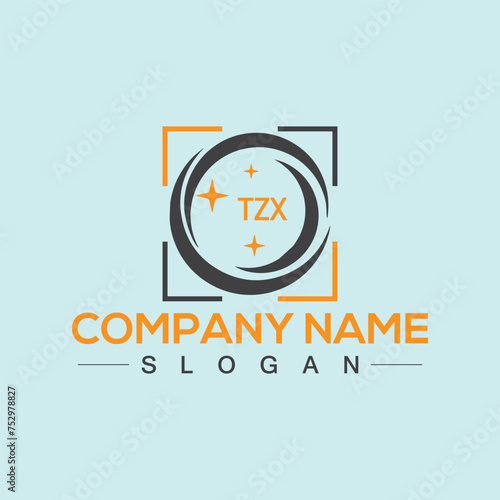 Alphabet letter TZX creative logo design photo