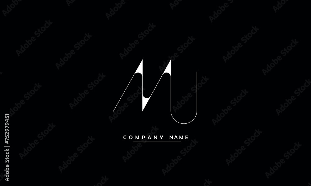 MU, UM, M, U Abstract Letters Logo Monogram MU, UM, M, U Abstract Letters Logo Monogram