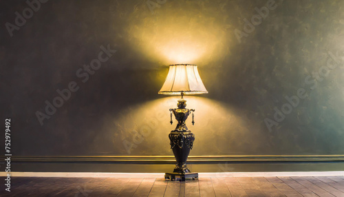 Empty elegant vintage room at night with copy space © netsay