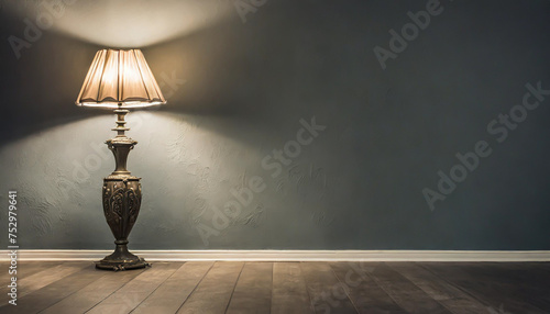Empty elegant vintage room at night with copy space © netsay
