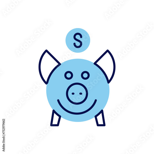 Piggy Bank related vector icon. Isolated on white background. Vector illustration