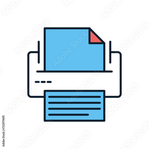 Printer related vector icon. Isolated on white background. Vector illustration