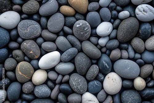Smooth Pebble Stones of Various Colors photo