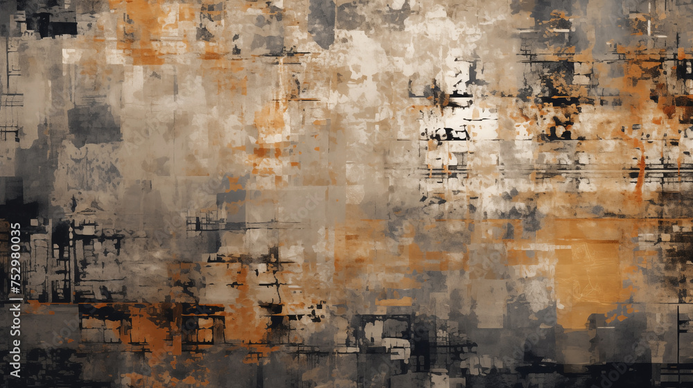 Abstract painting with brown and black colors background - obrazy, fototapety, plakaty 