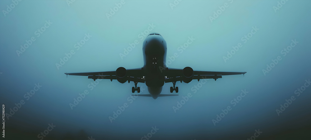 Airplane - bad weather landing Airplane - bad weather landing