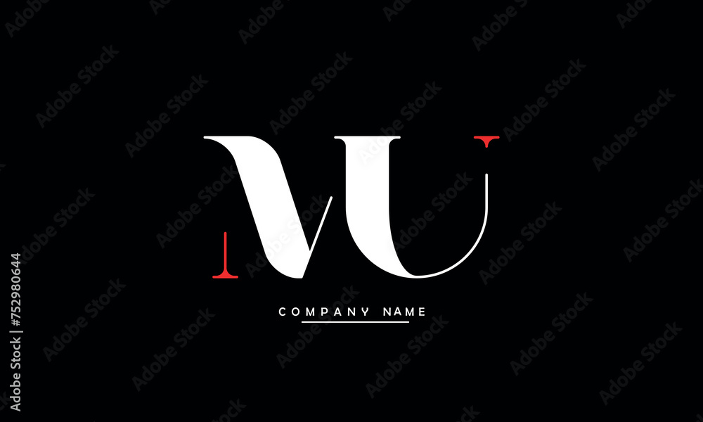 MU, UM, M, U Abstract Letters Logo Monogram MU, UM, M, U Abstract Letters Logo Monogram
