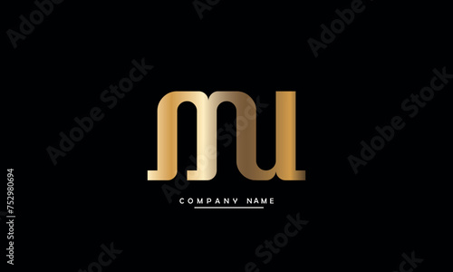 MU, UM, M, U Abstract Letters Logo Monogram