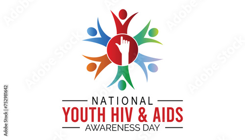 National Youth HIV & AIDS Awareness Day observed every year in April. Template for background, banner, card, poster with text inscription.