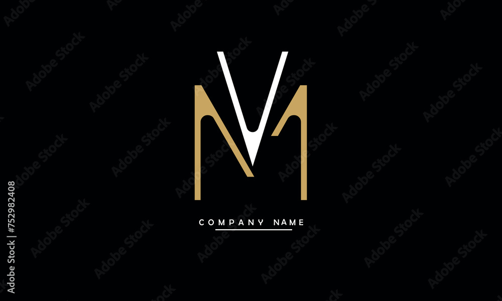 MV, VM, M, V Abstract Letters Logo Monogram MV, VM, M, V Abstract Letters Logo Monogram