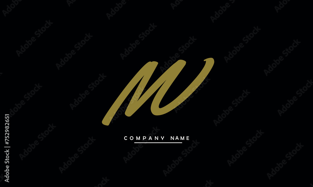 MV, VM, M, V Abstract Letters Logo Monogram