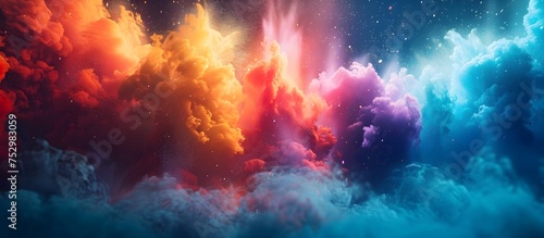 Colorful Clouds in Cosmic Space  To provide a unique and eye-catching background design for a desktop or other digital device  evoking a sense of