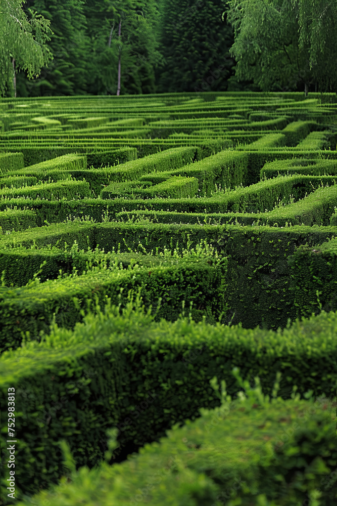 A maze made from green hedge