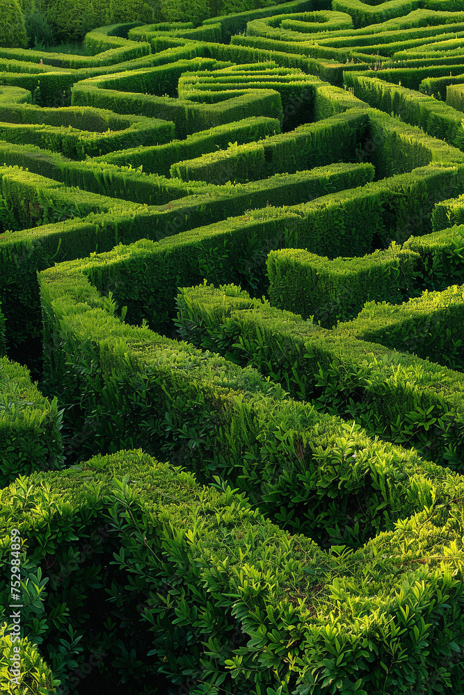 A maze made from green hedge