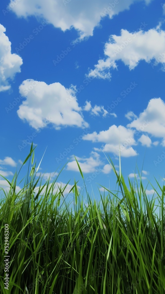 blue sky and grass