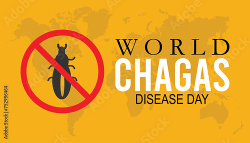 World Chagas Disease Day observed every year in April. Template for background, banner, card, poster with text inscription.