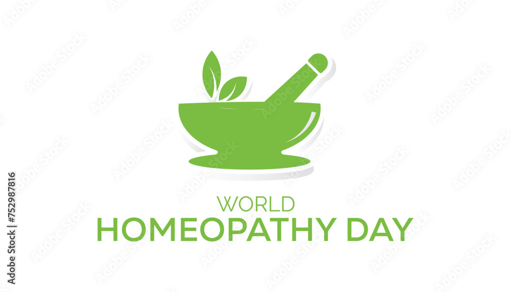 World Homeopathy day observed every year in April. Template for background, banner, card, poster with text inscription. World Homeopathy day observed every year in April. Template for background, banner, card, poster with text inscription.