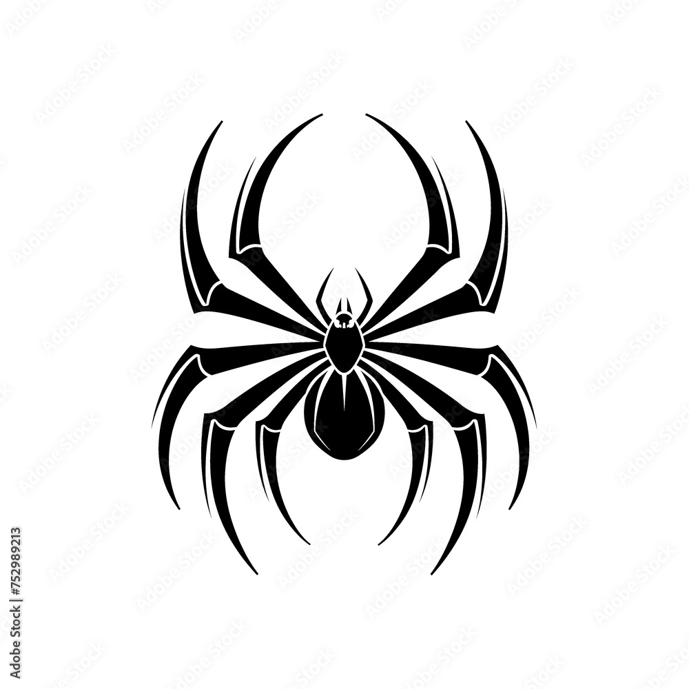 Spider black vector icon isolated on a white background. Spider black vector icon isolated on a white background.