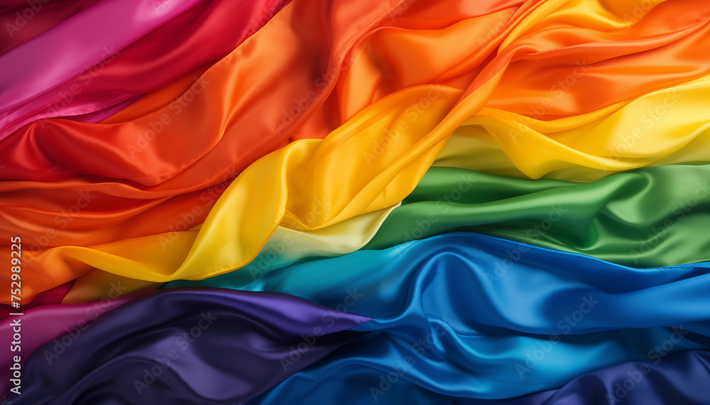 A close-up of the rich, flowing texture of a rainbow pride flag, with its bold colors symbolizing LGBTQ+ pride and diversity.
A close-up of the rich, flowing texture of a rainbow pride flag, with its bold colors symbolizing LGBTQ+ pride and diversity.