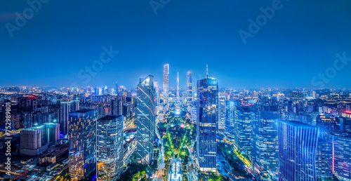 Aerial view of commercial buildings skyline panorama in Guangzhou