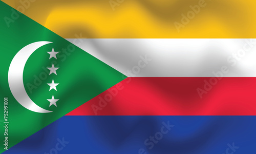 Free Download Flat Illustration of Comoros flag. Comoros national flag design. Comoros Wave flag.
 - GFXLoad