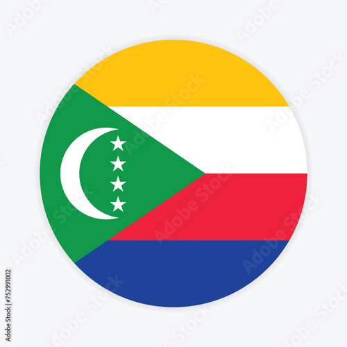 Free Download Comoros national flag vector icon design. Comoros circle flag. Round of Comoros flag.
 - GFXLoad