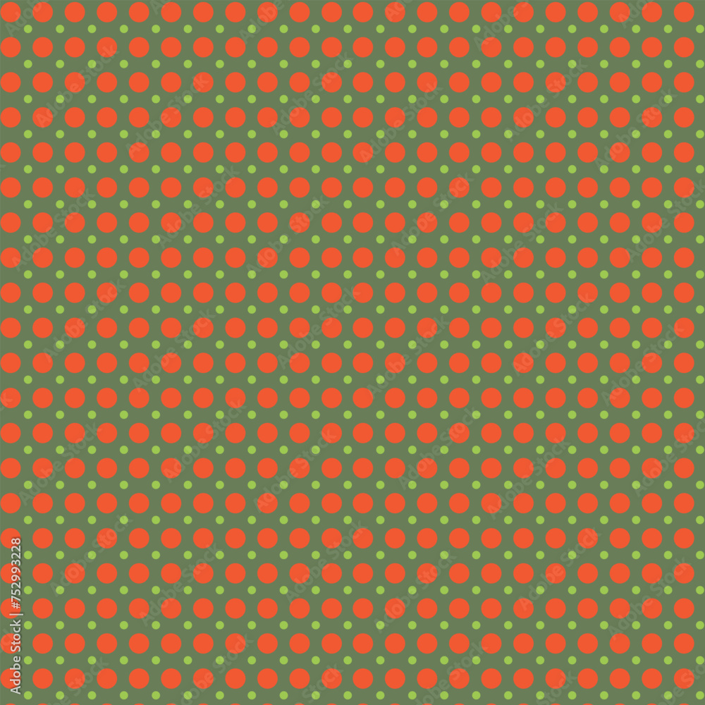 Web  A polka dot pattern of orange and green spots on a green background.