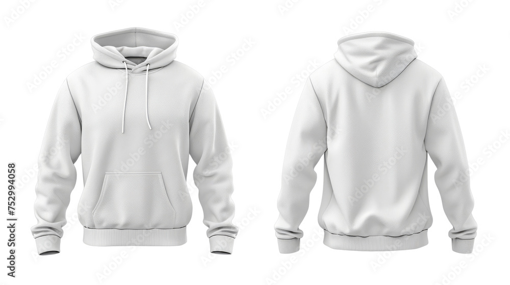Mockup White Sweatshirt With Hoodie - Transparent background, Cut out Mockup White Sweatshirt With Hoodie - Transparent background, Cut out