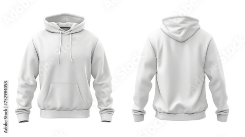 Mockup White Sweatshirt With Hoodie - Transparent background, Cut out