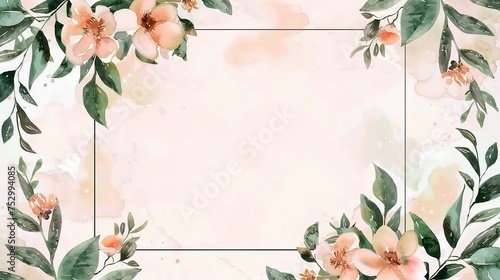 Weding card template design with pink rose flower ornament ,generative ai
