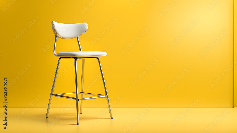 Sleek 3D Yellow Coffee Shop Chair. Stylish Modern Cafe Bar Furniture Sleek 3D Yellow Coffee Shop Chair. Stylish Modern Cafe Bar Furniture