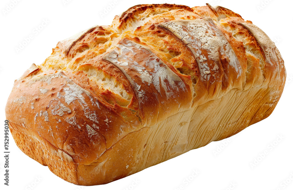 Freshly baked crusty artisanal bread loaf on transparent background ...