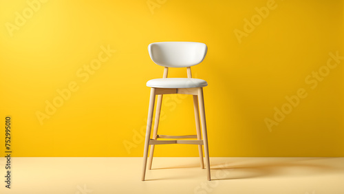 Versatile 3D Yellow Coffee Shop Chair Ideal for Contemporary Cafe Bars