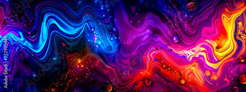 Vibrant psychedelic liquid art background