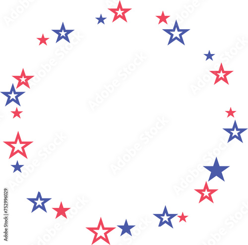 circle stars frame 4th of july