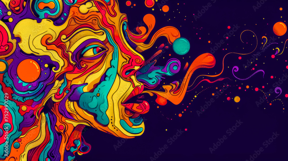 Psychedelic dreams - colorful abstract art