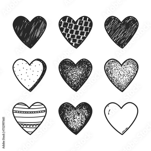 Hand drawn beautiful vector heart collection