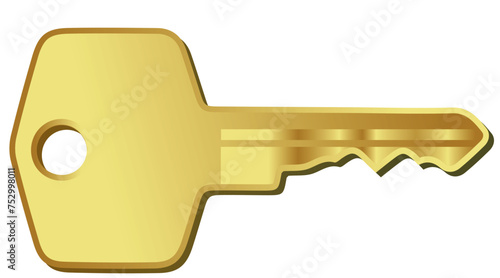 golden key isolated on white