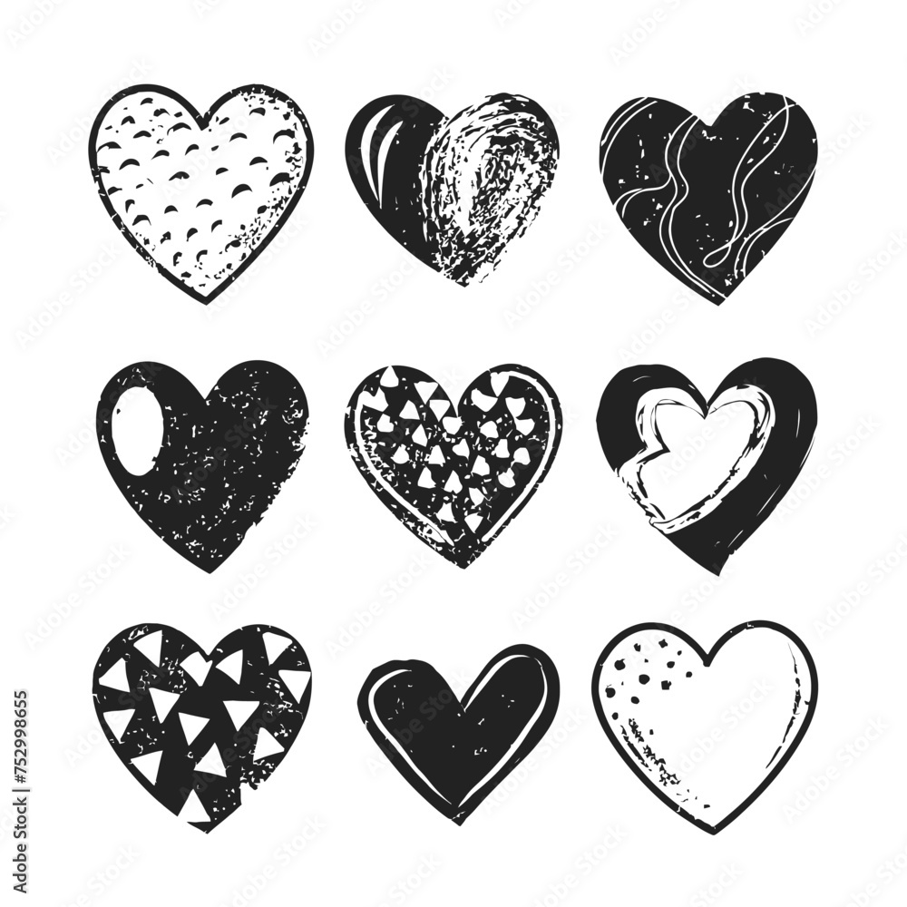 Hand drawn beautiful vector heart collection Hand drawn beautiful vector heart collection