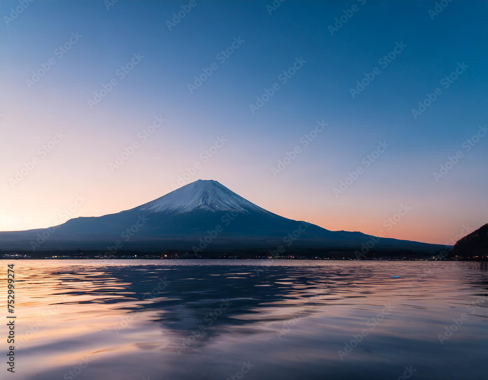 Japan Beautiful sunset view of Mount in Japan