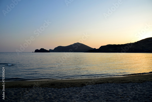 Fotografie seascape at dusk - Thanos beach, Lemnos island, Greece, Aegean sea